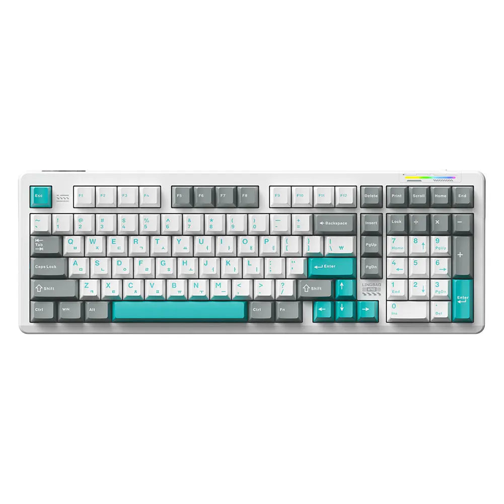 AULA×LINGBAO K98 Wireless Machanical Keyboard Custom Korean Letters PBT Keycaps Hot-swappable LEOBOG Switch 90% Layout